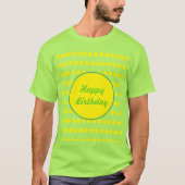 Joyeux T-shirt Polka Dot Anniversaire (Neon Green) (Devant)