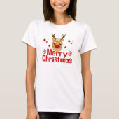Joyeux T-shirt Reindeer de Noël (Devant)