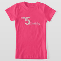 Joyeux T-shirt rose 5e anniversaire