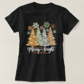 Joyeux T-shirt sapin de Noël, Joyeux et lumineux (Design devant)