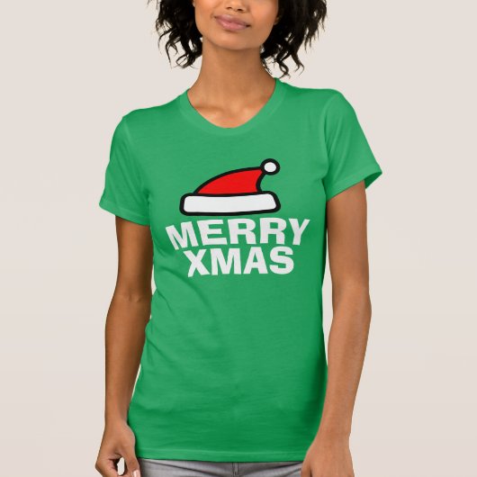 Joyeux T-shirts de Noël avec le casquette du père (Devant)