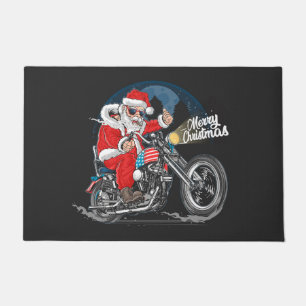Joyeux tapis de porte Père Noël de Christmas Biker