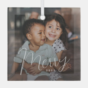 Joyeux temps Photo personnalisée Ornement de Noël