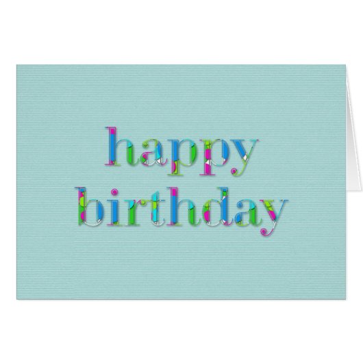 Joyeux texte d'anniversaire coloré, bleu (Devant horizontal)