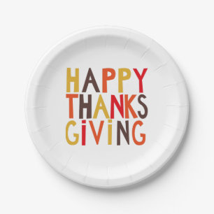 Joyeux Thanksgiving ! Assiette en carton