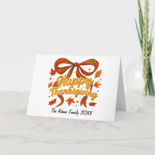 Joyeux Thanksgiving Carte de Fêtes Pliée, Merci