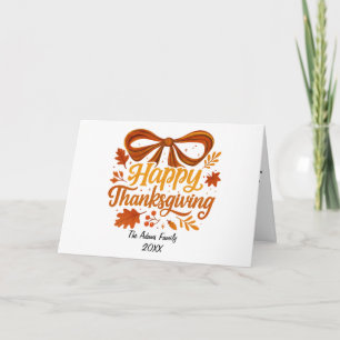 Joyeux Thanksgiving Carte de Fêtes Pliée, Merci