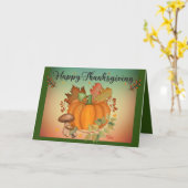 Joyeux Thanksgiving, Carte de Vœux Citrouille (Fleur jaune)