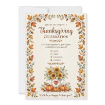 Joyeux Thanksgiving – Carte d'invitation reconnais
