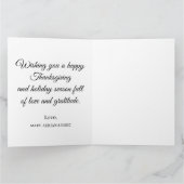 Joyeux Thanksgiving VALEUR CARTE (Intérieur)