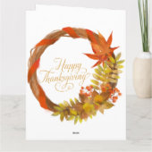 Joyeux Thanksgiving VALEUR CARTE (Dos)