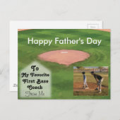 Joyeux thème de baseball de carte Fête des pères (Devant / Derrière)