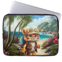 Joyeux Tiger Cub avec sac à dos et café