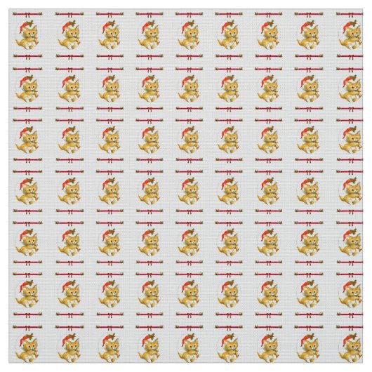 Joyeux tissu de Kitten Noël (Échantillon)