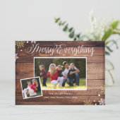 Joyeux Tout-2 Photo Carte de vacances en bois fonc (Debout devant)