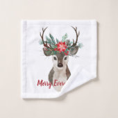 Joyeux tout aquarelle Deer Antler Bouquet (Gant de toilette)