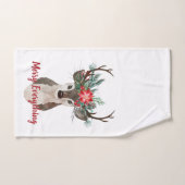 Joyeux tout aquarelle Deer Antler Bouquet (Serviette à main)