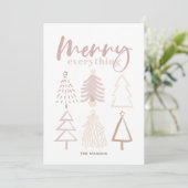 Joyeux Tout Boho Noël Arbres Carte de vacances (Debout devant)