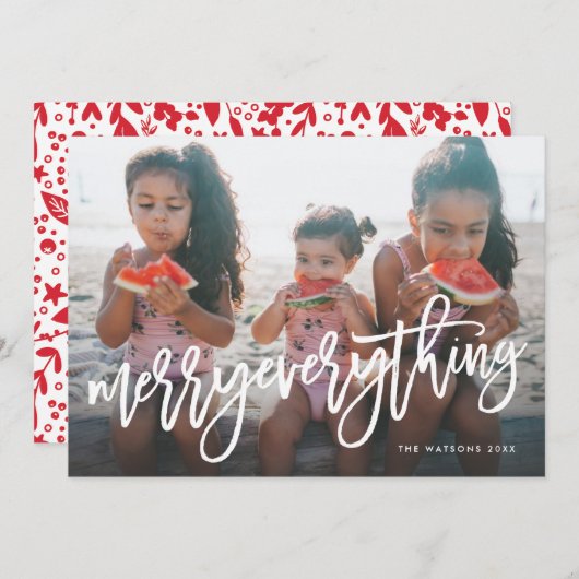 Joyeux tout Carte photo Awesome blanc Script (Devant / Derrière)