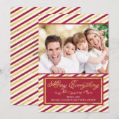 Joyeux tout Carte photo de bande rouge et or (Devant / Derrière)