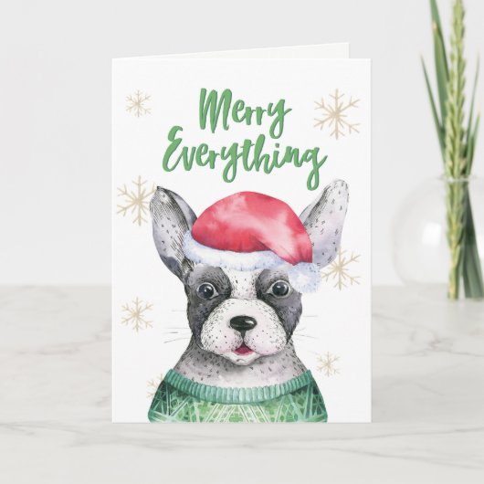 Joyeux tout mignon chien carte de Noël (Devant)