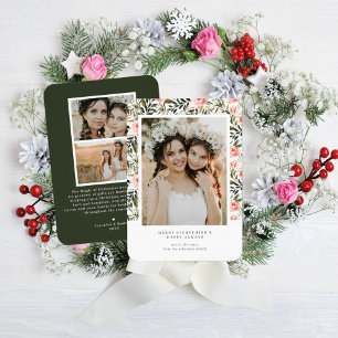 Joyeux Tout Moderne Floral Carte photo