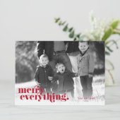 Joyeux tout rouge & blanc | Carte photo de vacance (Debout devant)