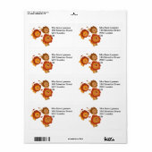 Joyeux trio de mignons Étiquette de Lions caricatu (Feuille entière)