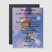 Joyeux Triplet d'anniversaire ! Carte de voeux mag (Devant / Derrière)