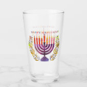 Joyeux Tumbler en verre Hanoukka (Devant)