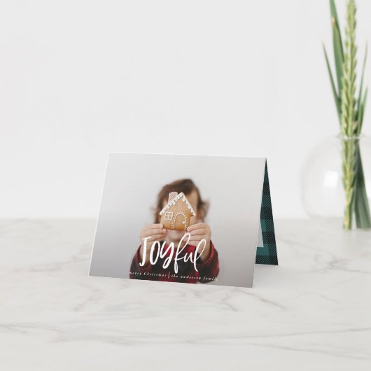 Joyeux un script photo tartan vacances famille (Devant)