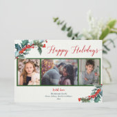 Joyeux vacances aquarelle saint 3 carte photo (Debout devant)