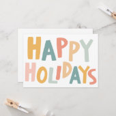 JOYEUX VACANCES Carte de Noël artisanale personnal (Devant/Arrière en situation)