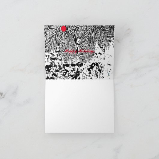 JOYEUX VACANCES CARTE PHOTO À FEUILLAGE PERSISTANT (Intérieur)