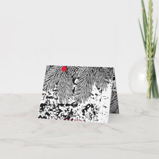 JOYEUX VACANCES CARTE PHOTO À FEUILLAGE PERSISTANT (Dos)