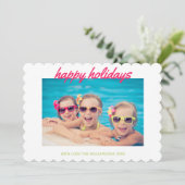 Joyeux vacances Nom de famille Carte photo (Debout devant)