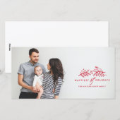 JOYEUX VACANCES RED Christmas Carte photo (Devant / Derrière)