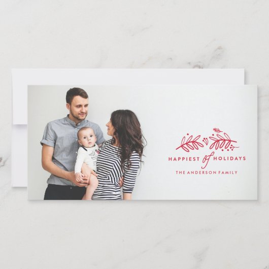 JOYEUX VACANCES RED Christmas Carte photo (Devant)