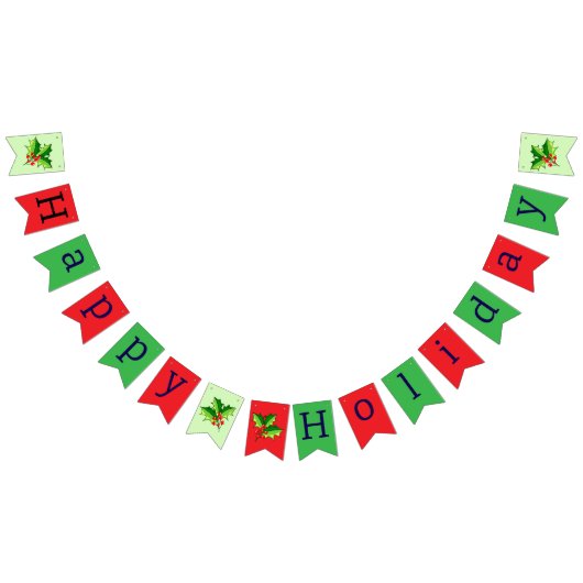 Joyeux vacances Red & Green Bunting drapeaux (Tout)