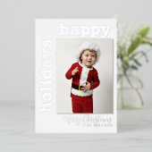 Joyeux vacances Silver Foil Carte photo de vacance (Debout devant)