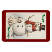 Joyeux vacances Snowman Flexible Photo Magnet (Horizontal)