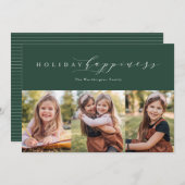 Joyeux vacances vert trois carte photo (Devant / Derrière)