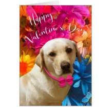 Joyeux Valentine Animaux, Chien, Fleurs du Labrado