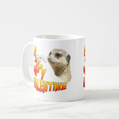 Joyeux Valentine Meerkat Mug 2 coeurs en 1 (Devant gauche)