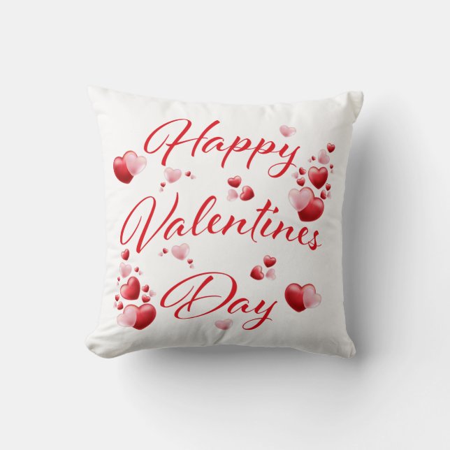Joyeux Valentines Day Coussin des Coeurs rouges et (Recto)