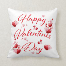 Joyeux Valentines Day Coussin des Coeurs rouges et