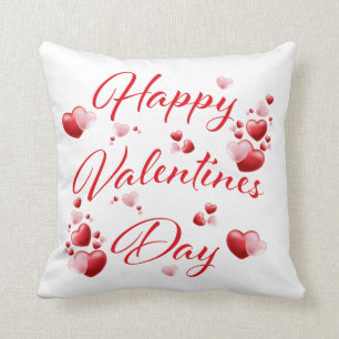 Joyeux Valentines Day Coussin des Coeurs rouges et