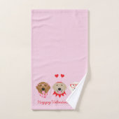 Joyeux Valentines Day Golden Retriever Dogs (Serviette à main)
