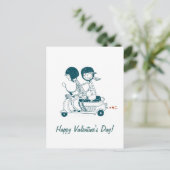 Joyeux Valentines Day Love Couple sur carte postal (Debout devant)