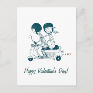 Joyeux Valentines Day Love Couple sur carte postal